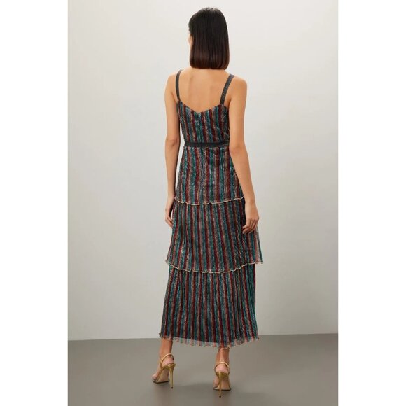 Saylor Aviva Dress in Rainbow Small New Womens Metallic Knit Midi - Picture 14 of 15